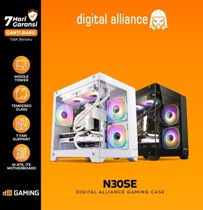 Casing PC Digital Alliance N30SE M-ATX ITX Case Gaming Tempered Glass